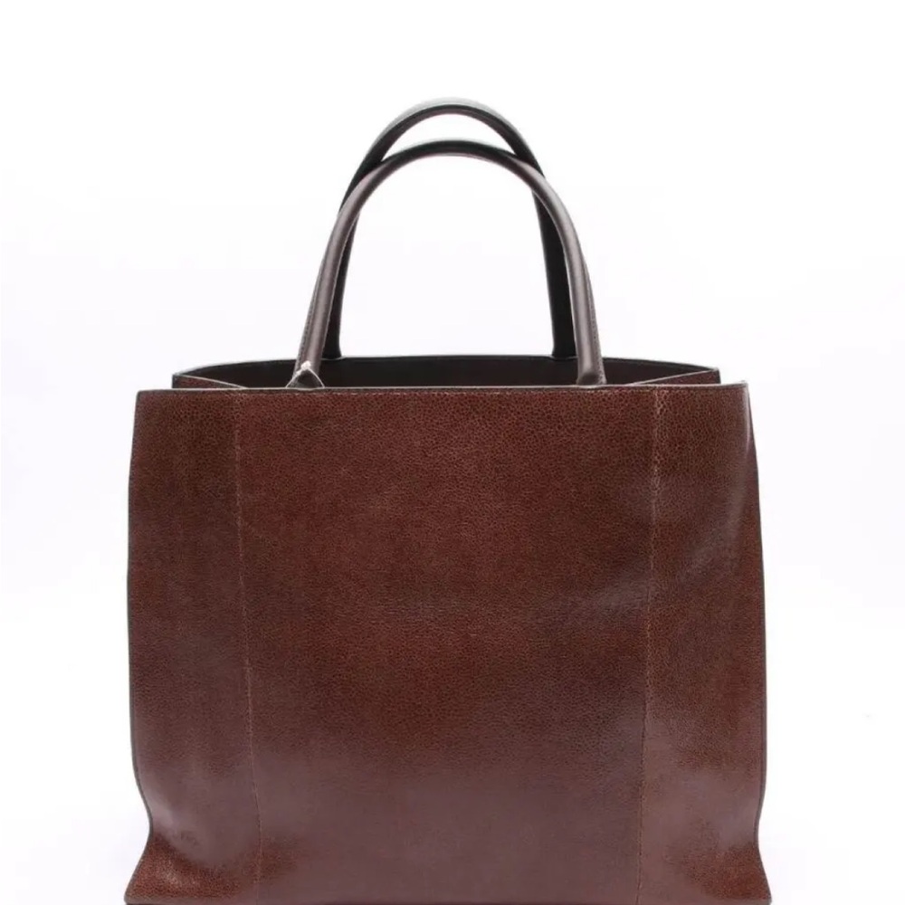 Brunello Cucinelli Elegant Brown Leather Tote Bag